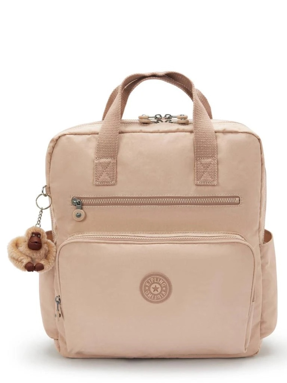 Kipling Audrie Beige Backpack with Monkey Charm Maternity